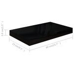 vidaXL Étagère murale flottante 4 Pièces Noir brillant 40x23x3 8 cm MDF