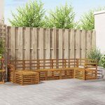 vidaXL Ensemble de canapé d'angle 7 Pièces Naturel Bois d'Acacia Massif