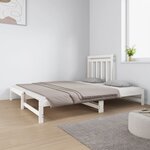 vidaXL Lit coulissant Blanc 2x(90x190) cm Bois de pin massif