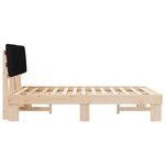 vidaXL Cadre de lit avec tête de lit rembourrée Noir 140 x 190 cm