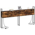 vidaXL Headboard de Rangement avec Station de Charge Chêne fumé 180 cm
