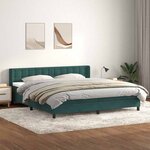 vidaXL Sommier à lattes de lit et matelas vert foncé 180x210cm velours