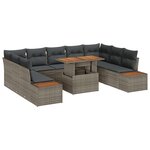 vidaXL Ensemble de canapé de jardin 6 pièces avec coussins en poly rotin gris
