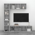 vidaXL Ensemble bibliothèque/meuble TV 3 Pièces Sonoma gris 180x30x180 cm