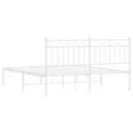 vidaXL Cadre de lit métal sans matelas et tête de lit blanc 150x200 cm