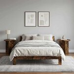 vidaXL Table d'appoint 2 Pièces Chêne fumé Ø 39 x 38 cm Bois d'ingénierie
