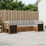 vidaXL Ensemble de canapés d'extérieur 6 pc Naturel et gris clair