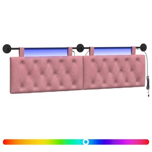 vidaXL Tête de lit suspendue Rose Velours