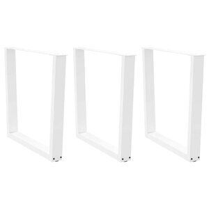 vidaXL Pieds de table à manger en V 3 pièces Blanc 90 x (72-73 3) cm Acier
