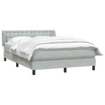 vidaXL Sommier à lattes de lit et matelas gris clair 160x220cm velours