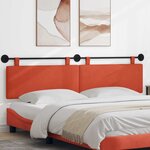 vidaXL Tête de lit suspendue Rouge orange Tissu en velours côtelé