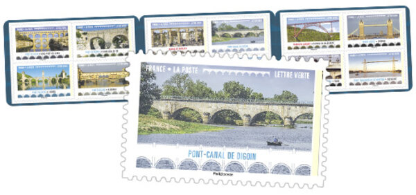 Carnet 12 timbres - Ponts et Viaducs - Lettre verte