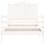 vidaXL Cadre de lit et tête de lit blanc 100x200 cm bois massif