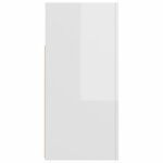 vidaXL Buffet avec lumières LED blanc brillant 80x35x75 cm