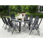 Ravenne 8. Salon de jardin en aluminium 8 places gris