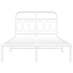 vidaXL Cadre de lit métal avec tête de lit blanc 120x190 cm