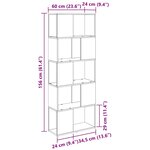 vidaXL Bibliothèque Chêne artisan Panneau de particules 60 x 24 x 155 cm