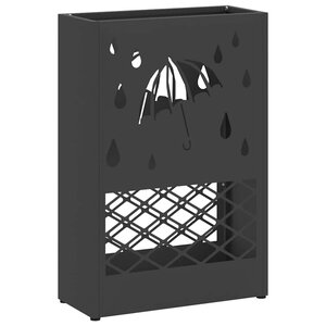 vidaXL Porte-parapluie avec stockage Noir 28 x 12 x 41 cm Acier