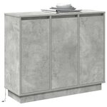 vidaXL Buffet LED Gris béton 90 x 32 x 75 cm Bois d'ingénierie