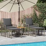 vidaXL Ensemble de meubles d'extérieur 5 Pièces Noir et Gris foncé