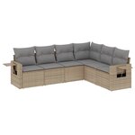 vidaXL Salon de jardin avec coussins 6 Pièces beige résine tressée