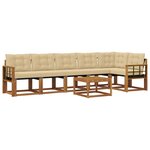 vidaXL Ensemble de canapés d'extérieur 7 Pièces Naturel et Beige