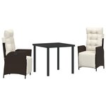 vidaXL Set de jardin de 3 pièces couleur brun en poly rattan
