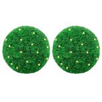 vidaXL Boules de buis artificielles avec lumières LED 2 Pièces vert 52 cm