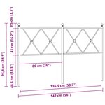 vidaXL Tête de lit de remplacement métal blanc 137 cm