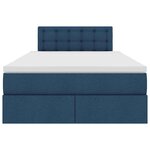 vidaXL Lit de rangement LED avec matelas Bleu 120 x 190 cm Tissu