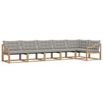 vidaXL Ensemble de canapés d'extérieur 6 Pièces Blanc et gris clair