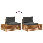 vidaXL Ensemble de canapés d'extérieur Naturel et Anthracite