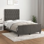 vidaXL Cadre de lit avec tête de lit Gris foncé 120x200 cm Velours