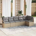 vidaXL Ensemble de canapé de jardin 6 Pièces Beige  Gris clair