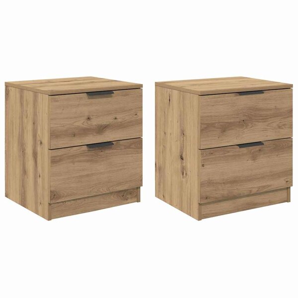 vidaXL Cabinet de chevet 2 Pièces chêne artisanal 45 x 39 x 50 cm