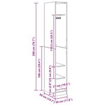 vidaXL Garde-robe chêne artisanal 30x50x200 cm bois d'ingénierie