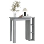 vidaXL Table de bar avec étagère sonoma gris bois d'ingénierie