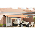 vidaXL Auvent rétractable jaune et blanc 4 5x3 m tissu et aluminium