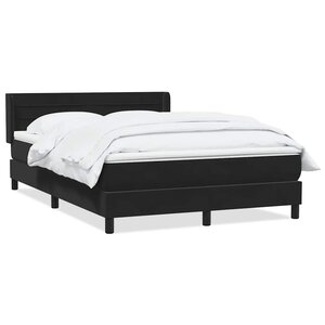 vidaXL Sommier à lattes de lit avec matelas noir 140x210 cm velours