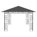vidaXL Tonnelle avec moustiquaire et lumières LED 4x3x2 73m Anthracite
