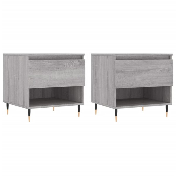 vidaXL Tables basses 2 Pièces sonoma gris 50x46x50 cm bois d'ingénierie