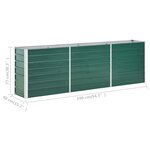 vidaXL Lit surélevé de jardin Acier galvanisé 240x40x77 cm Vert