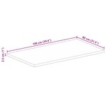 vidaXL Dessus de table 100x80x2 5cm rectangulaire bois massif récupéré