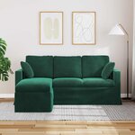vidaXL Canapé Vert foncé 198 x 134 x 80 cm Velours