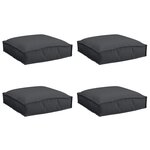 vidaXL Coussins de Palette pour Siège 4 Pièces Noir 40x40x8 cm Tissu Oxford