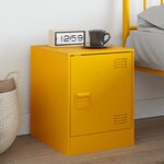 vidaXL Table de chevet jaune moutarde 34 5x39x44 cm acier