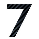 Numéro 7-Numéro adhésif pour boîtes aux lettres - Vinyle épais texturé, hauteur 50 mm - Carbone