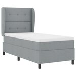 Lit Box Spring vidaXL avec Matelas Gris Clair 90x200 cm Tissu