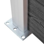 vidaXL Ensemble de panneau de clôture WPC 619x(105-186) cm Noir