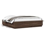 vidaXL Cadre de lit chêne marron 200x200 cm bois d'ingénierie